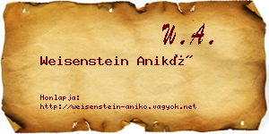Weisenstein Anikó névjegykártya
